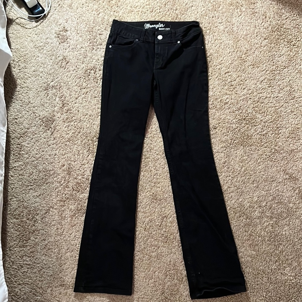 wrangler boot cut black jeans